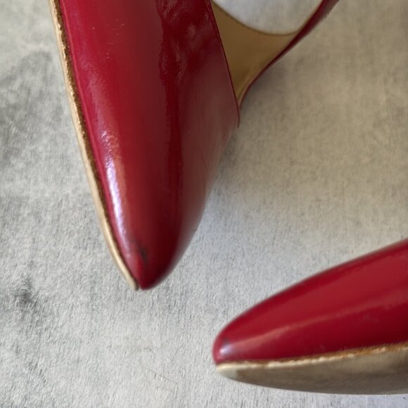 MICHAEL KORS Catia Red Pointed Toe Strappy High Heels 4" Patent Leather Sz.8 - Picture 15 of 15